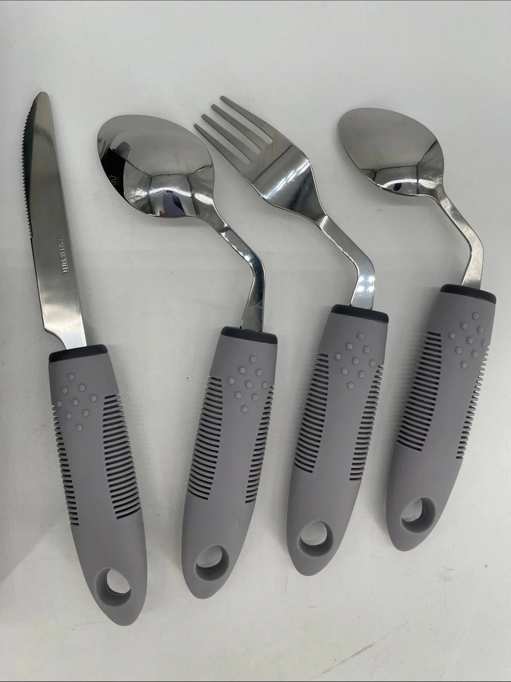 BASESMALL Left-Handed Adaptive Angled Utensil Set of 4